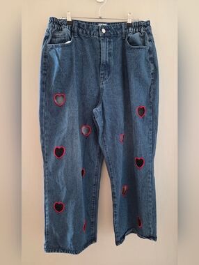 Jeans with Peekaboo Heart Cut Outs